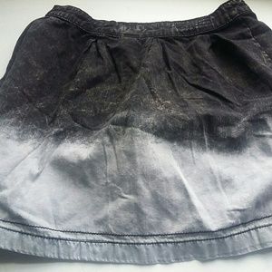 Cute ombre black-gray short cotton skirt